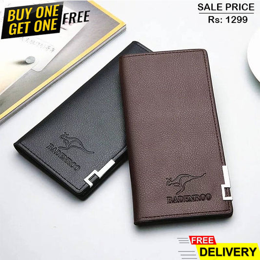 Long Fold Leather Wallet-Buy 1 Get 1 Free
