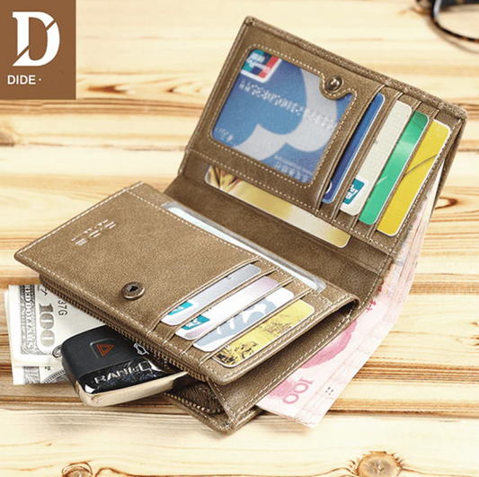 DIDE Genuine Leather Short Wallet